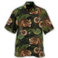 Tropical Dinosaur Leaves Pattern Hawaiian Shirt For Island Vacations, Weekend Events, And Relaxed Everyday Outfits