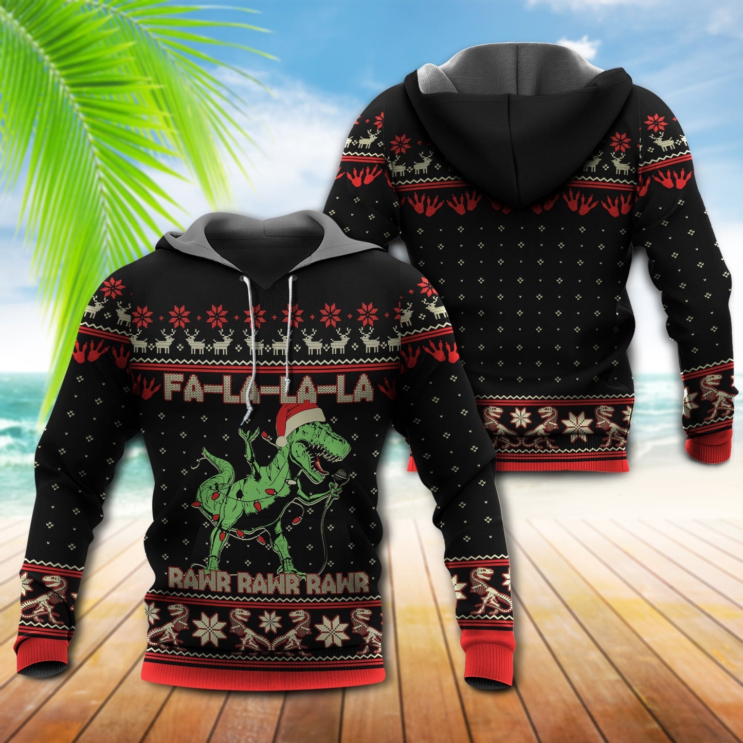 Dinosaur Christmas Rawr Hoodie For Seasonal Parties Casual Wear And Thoughtful Holiday Gifts