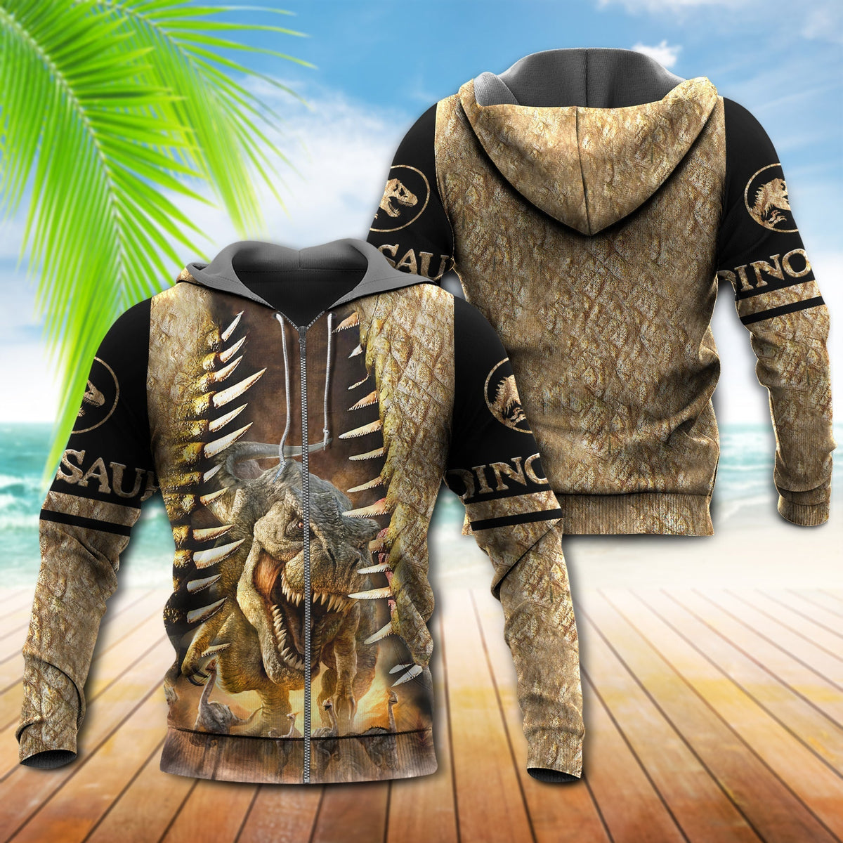 Dinosaur Play Sunset Adventure Hoodie For Fantasy Adventures Weekend Travel And Relaxed Outfits