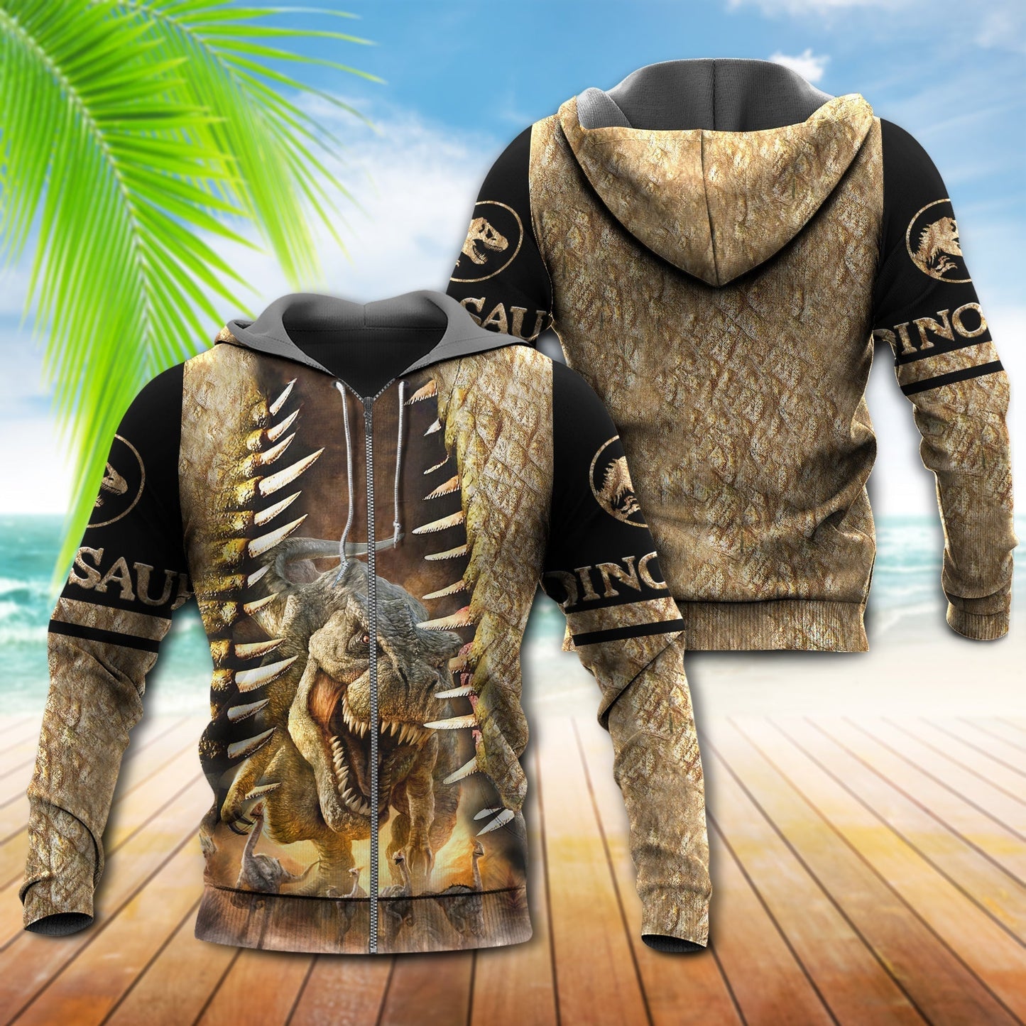 Dinosaur Play Sunset Adventure Hoodie For Fantasy Adventures Weekend Travel And Relaxed Outfits