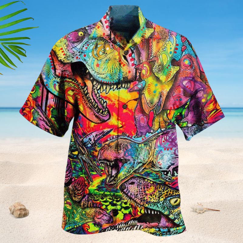 Dinosaur Wonderful Hawaiian Shirt For Resort Trips, Coastal Parties, And Warm Weather Style