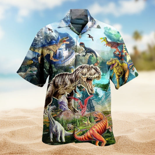 Colorful Dragon Navy Hawaiian Shirt Artwork View For Coastal Travel