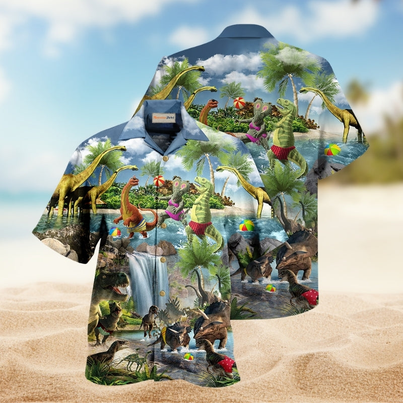 Festival Creative Pattern Hawaiian Shirt Detailed Pattern View For Vacation Style