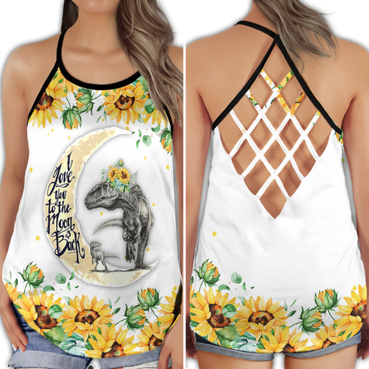 Dinosaur Peace Life Yellow Flowers Hollow Tank Top For Yoga Workouts And Festival Wear