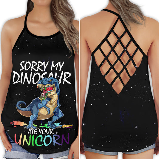 Dinosaur Peace Life Funny Quote Hollow Tank Top For Yoga Workouts And Festival Wear