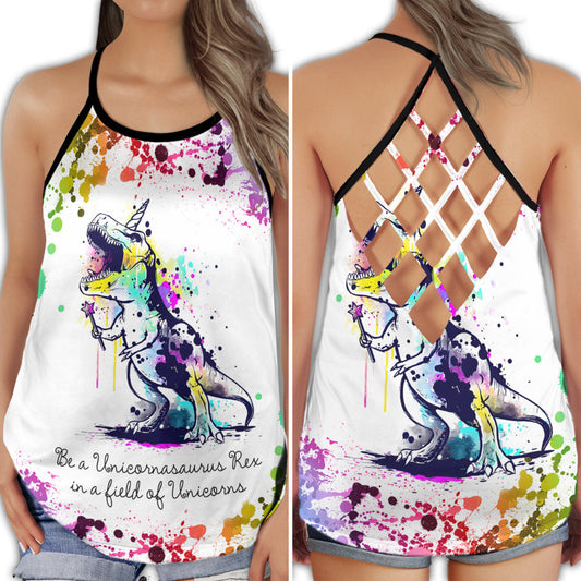 Dinosaur Colorful Peace Fun Retro Kids Art Hollow Tank Top For Yoga Workouts And Festival Wear