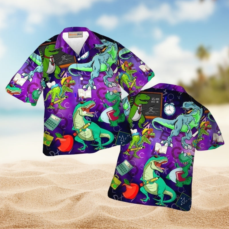 Dinosaurs World Summer Hawaiian Shirt For Resort Vacations Animal Fans And Casual Warm Weather Style