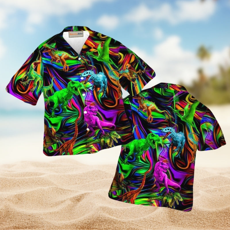 Dinosaurs World Summer Hawaiian Shirt For Summer Gatherings Island Travel And Comfortable Casual Wear