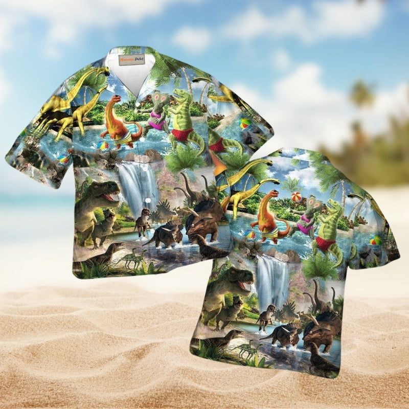 Dinosaurs World Summer Hawaiian Shirt For Tropical Trips Coastal Events And Distinctive Summer Style