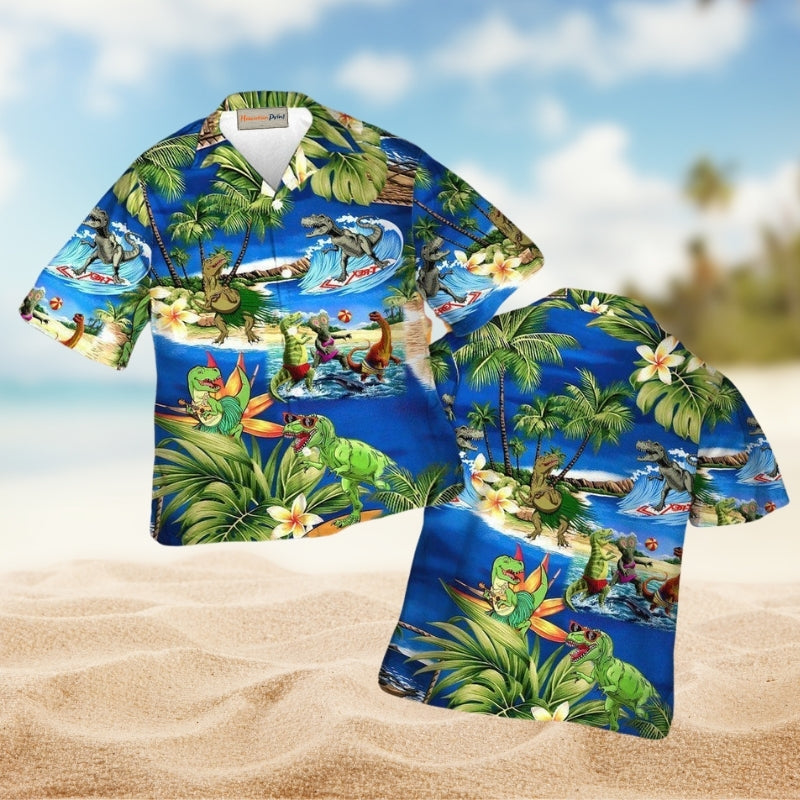Dinosaurs World Summer Hawaiian Shirt For Resort Travel Summer Events And Thoughtful Casual Gifting