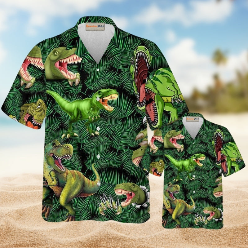 Dinosaurs World Summer Hawaiian Shirt For Beach Holidays Wildlife Lovers And Distinctive Summer Style