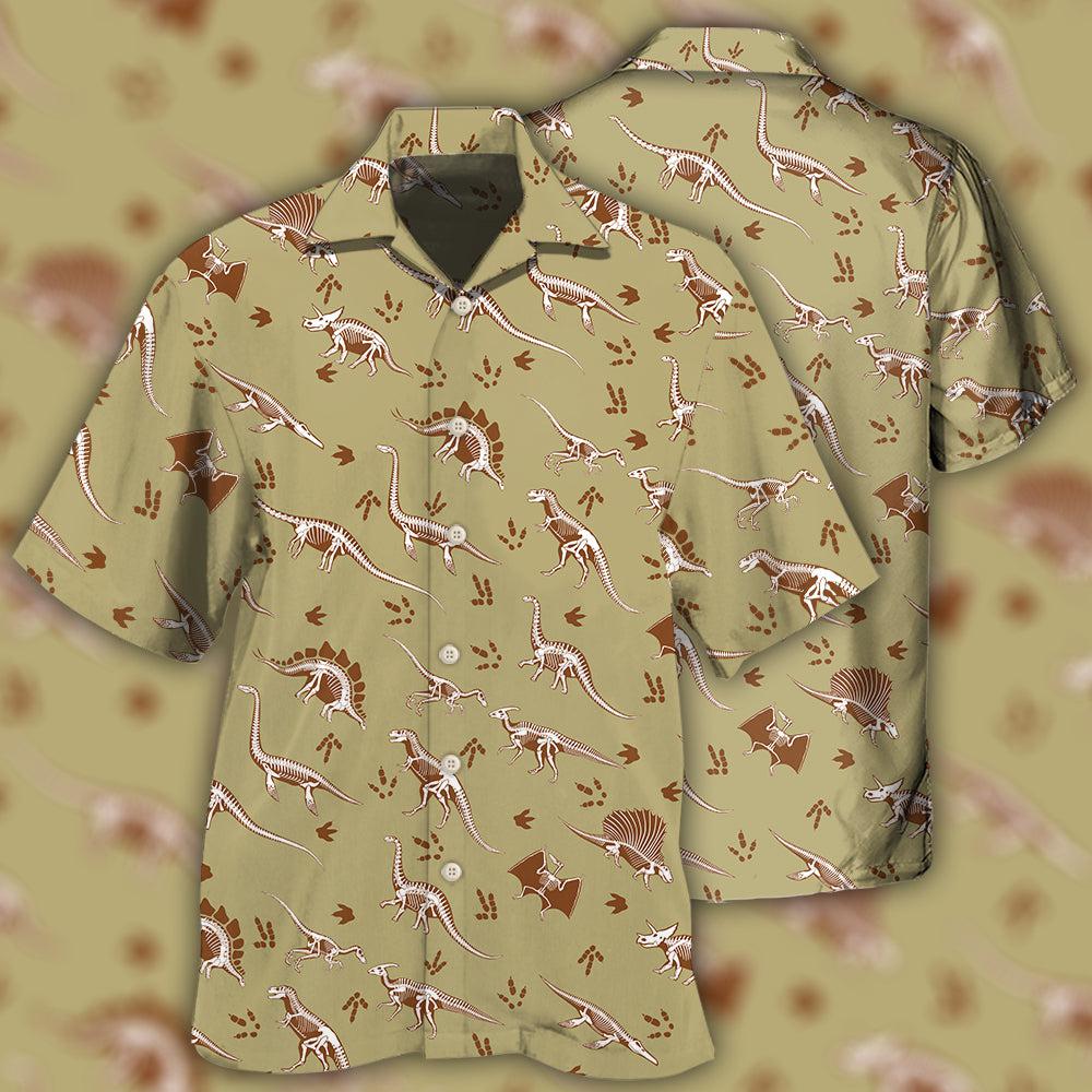Dinosaur Pattern Hawaiian Shirt For Beach Days, Summer Outings, And Thoughtful Gift Giving