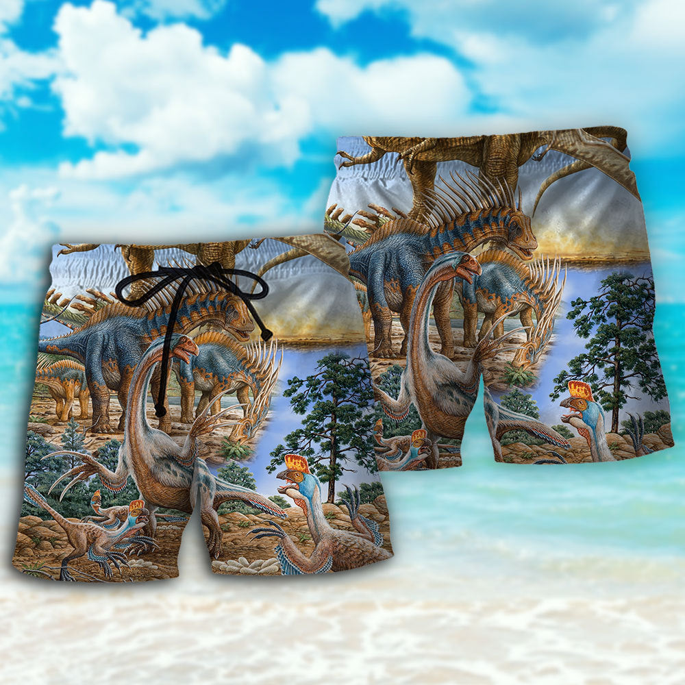 Amazing Dinosaur Artistic Beach Shorts For Tropical Getaways And Weekend Adventures