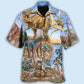 Creative Dinosaur Illustration Hawaiian Shirt For Island Vacations, Weekend Events, And Relaxed Everyday Outfits