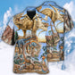 Creative Dinosaur Illustration Hawaiian Shirt For Island Vacations, Weekend Events, And Relaxed Everyday Outfits
