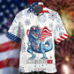 Dinosaur Independence Day Dinosaurus Hawaiian Shirt Artwork Detail For Tropical Trips And Casual Outings