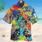 Colorful Dirt Bike Hawaiian Shirt For Island Vacations, Resort Wear, And Relaxed Seasonal Style