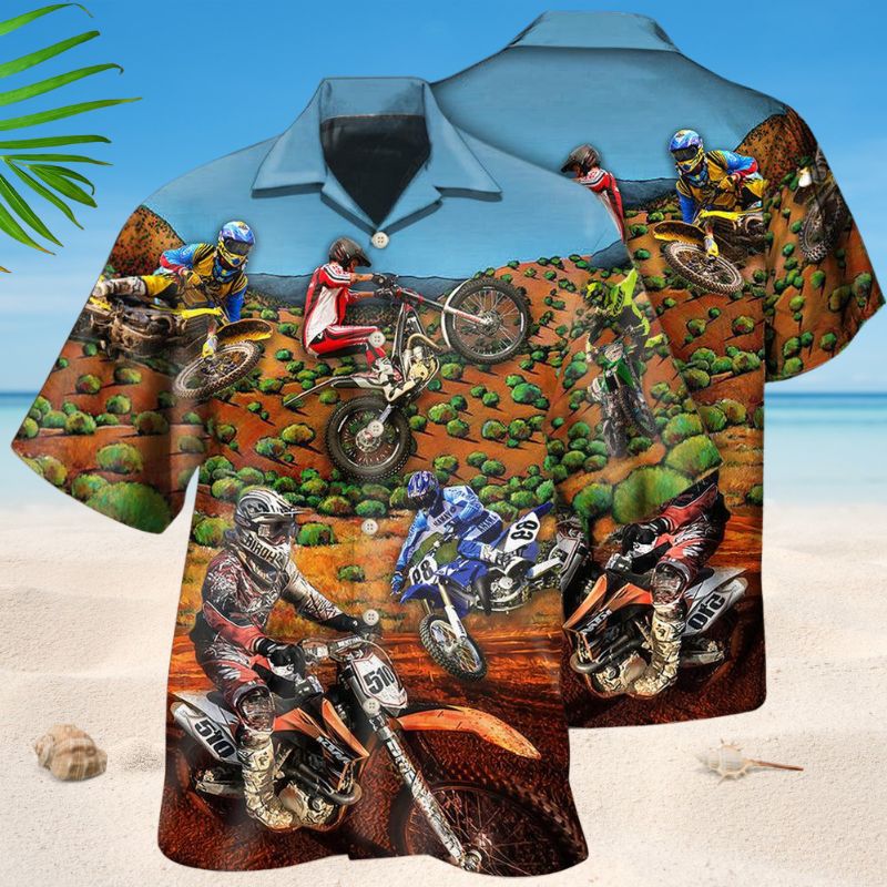Dirt Bike Hawaiian Shirt For Tropical Holidays, Outdoor Gatherings, And Everyday Comfort