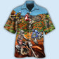 Dirt Bike Hawaiian Shirt With All Over Print For Resort Holidays Beach Travel And Relaxed Casual Fashion
