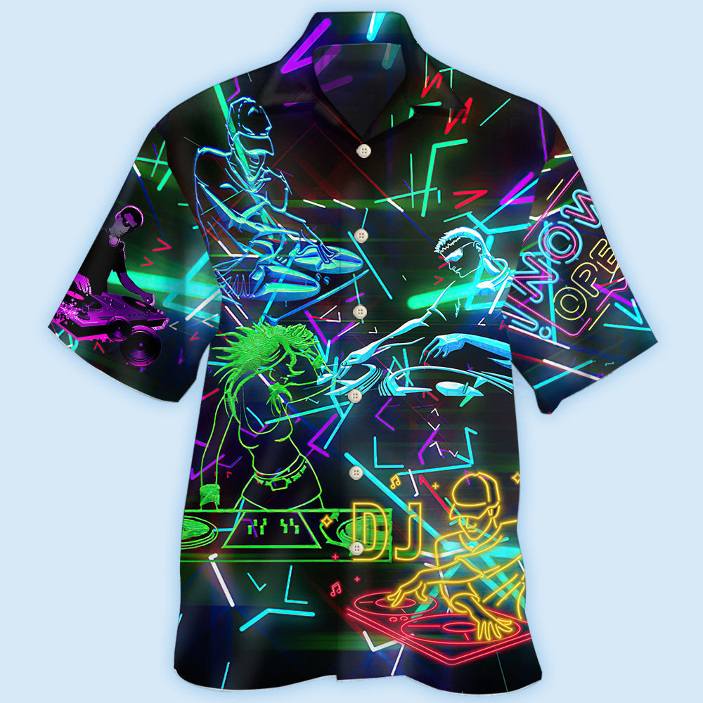 DJ Music Hawaiian Shirt With All Over Print For Resort Travel Summer Outings And Casual Gatherings