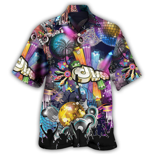 Retro Disco Party Hawaiian Shirt For Summer Vacation, Beach Travel, And Casual Wear