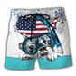 Independence Day Diving Americana Beach Shorts For Island Getaways And Weekend Casual Style
