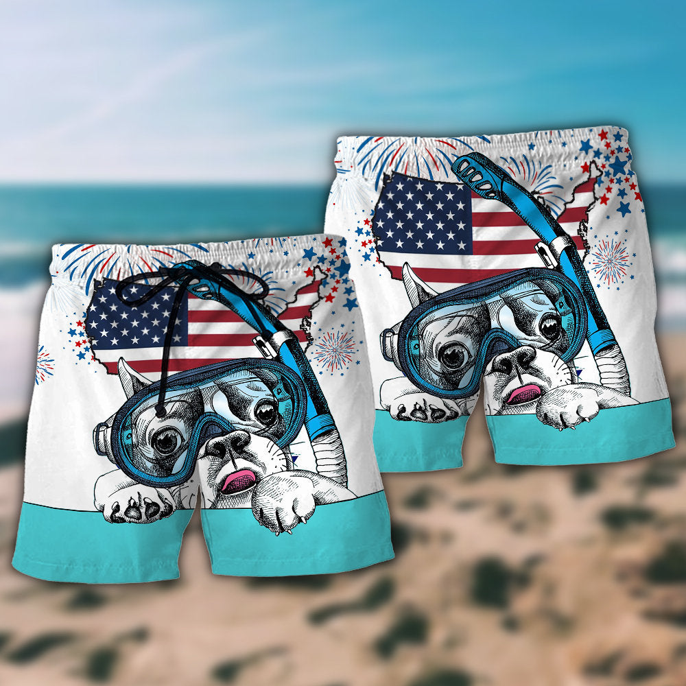 Diving America Independence Beach Shorts Pattern View For Nature Adventures And Beach Days