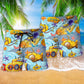 Diving Into The Ocean Submarines Hawaiian Print Beach Shorts For Ocean Lover Vacation Wear