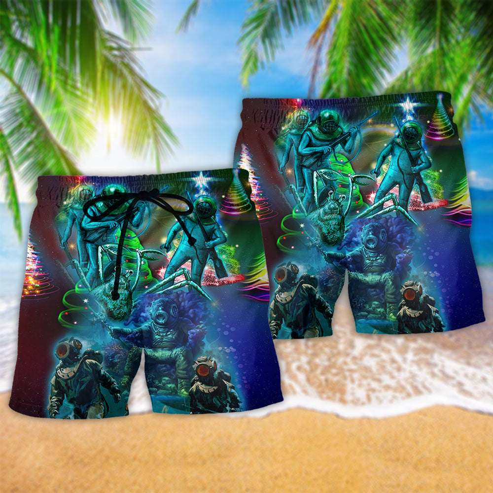 Christmas Diving Ocean Holiday Beach Shorts For Warm Weather Travel And Everyday Comfort