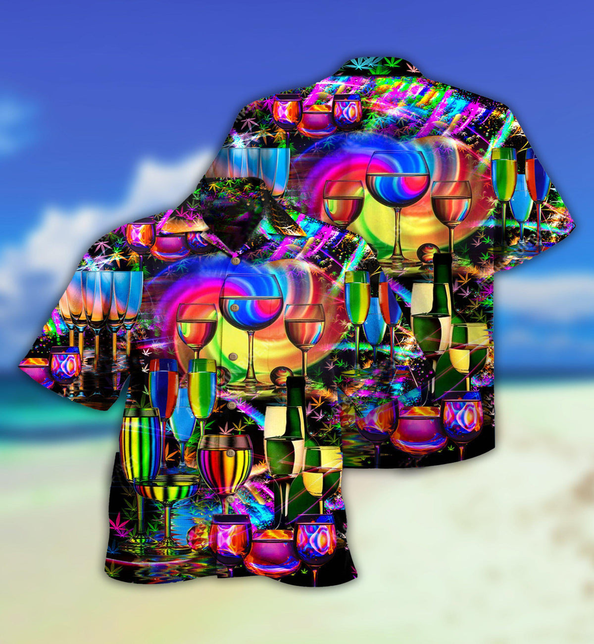 Happy Wine Stay Chill Hawaiian Shirt Artwork View For Coastal Escapes And Resort Style