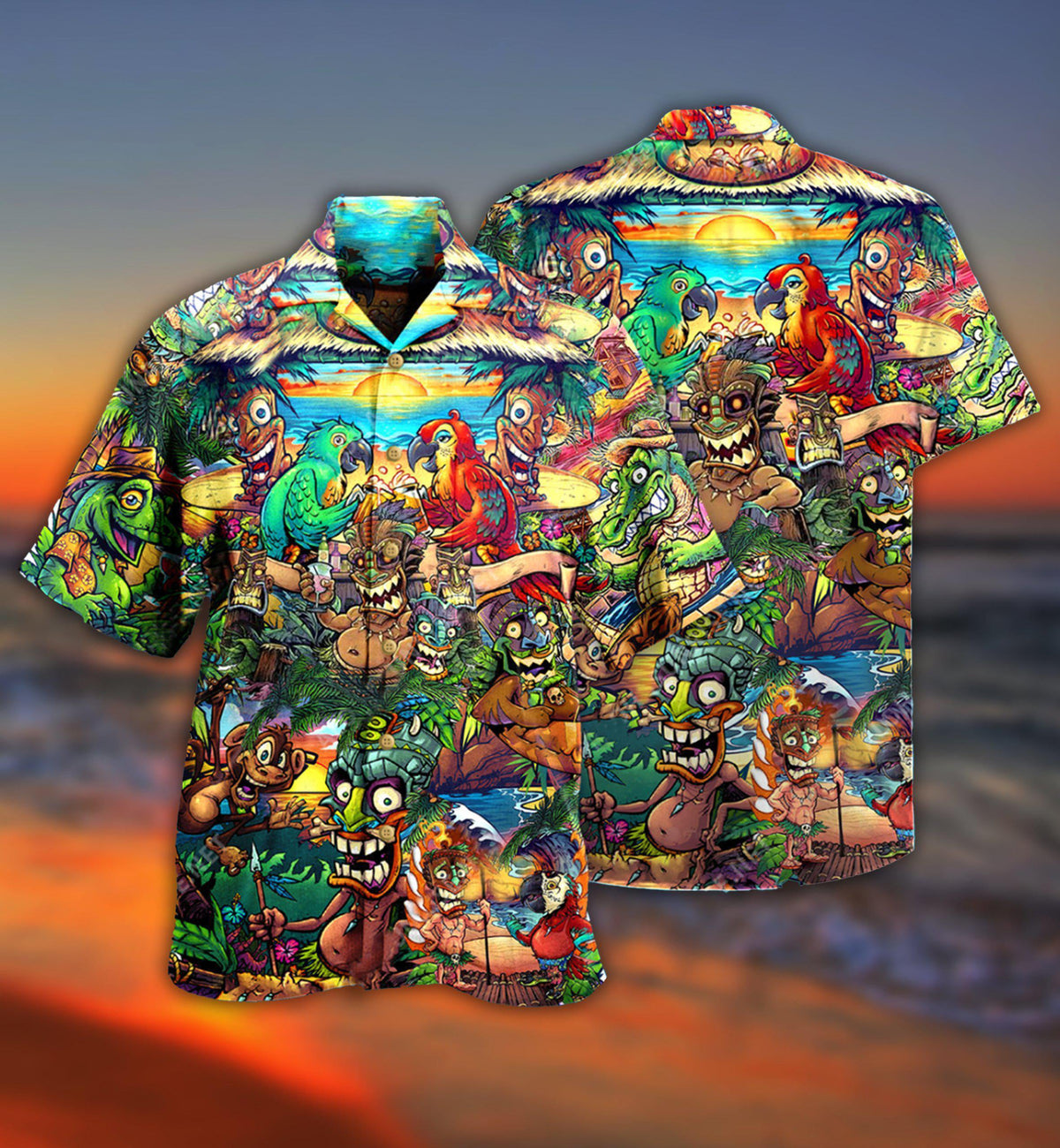 Tiki Aloha Spirit Hawaiian Shirt Pattern View For Lightweight Everyday Style