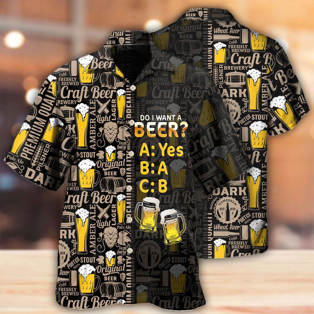 Funny Beer Humor Hawaiian Shirt Creative Print View For Casual Outings