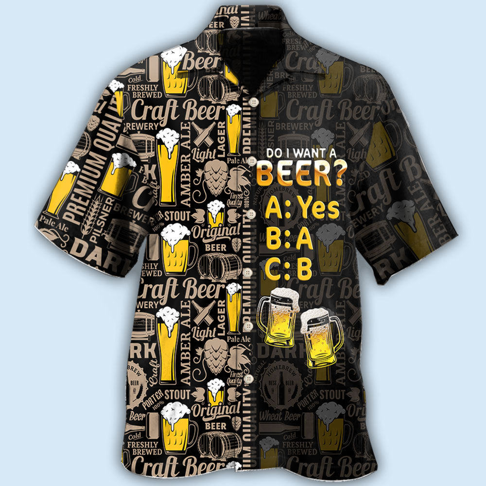 Beer Creative Pattern Hawaiian Shirt For Coastal Travel, Casual Events, And Comfortable Summer Wear