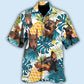 Tropical Doberman Hawaiian Shirt For Tropical Holidays, Resort Trips, And Relaxed Coastal Style