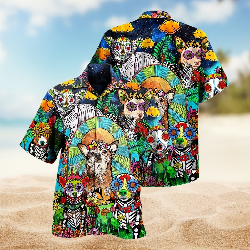 Creative German Shepherd Dog Hawaiian Shirt Artwork View For Resort Wear