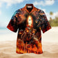 Skull Flag Hawaiian Shirt Front Pattern View For Tropical Vacations