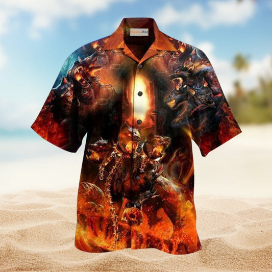 Skull Flag Hawaiian Shirt Front Pattern View For Tropical Vacations