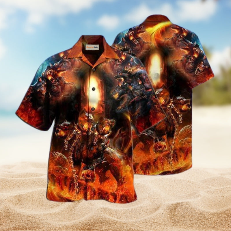 Skull Flag Hawaiian Shirt All Over Print Detail For Warm Weather Events