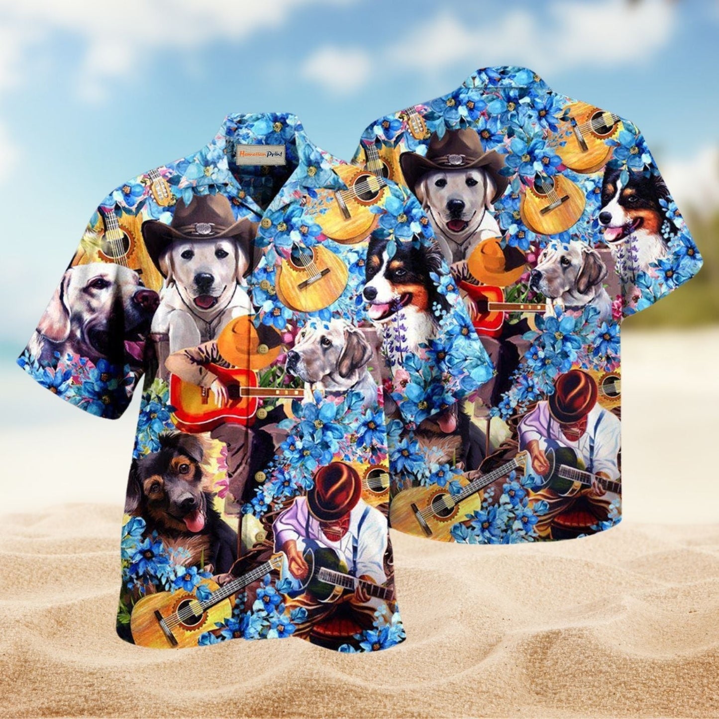 Dog Guitar Hawaiian Shirt For Music Fans, Resort Parties, And Warm Weather Events