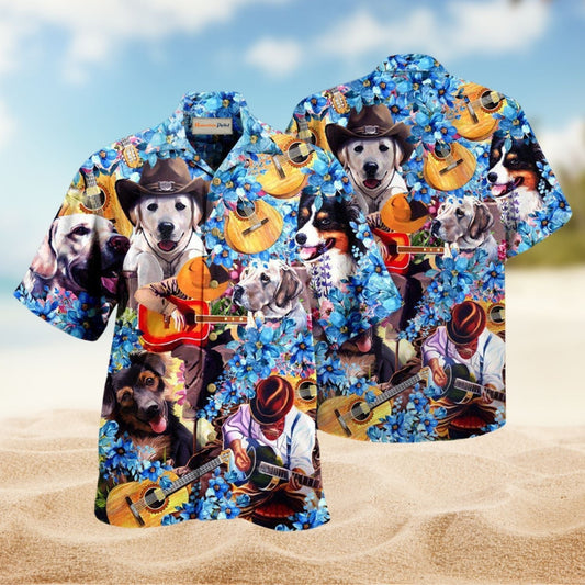 Dog Guitar Hawaiian Shirt For Music Fans, Resort Parties, And Warm Weather Events