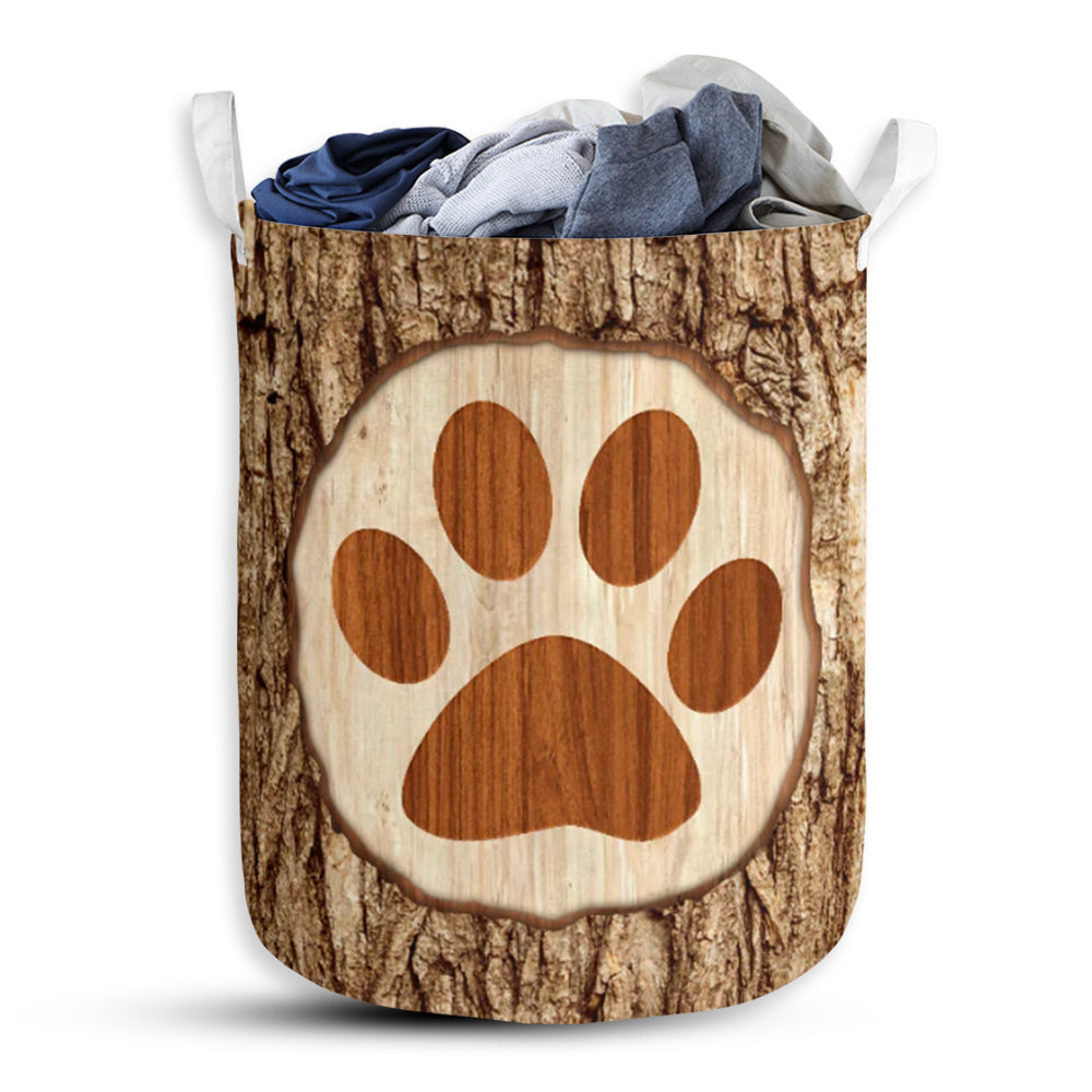 Dog Bark Wood Laundry Basket For Bathroom Bedroom Storage