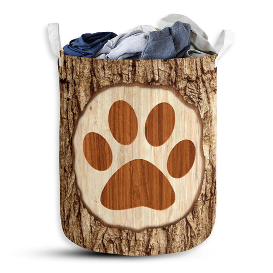 Dog Bark Wood Laundry Basket For Bathroom Bedroom Storage