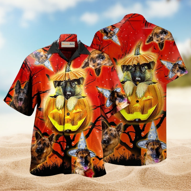 Dog Cute German Shepherd Hawaiian Shirt For Beach Holidays Outdoor Outings And Relaxed Everyday Wear