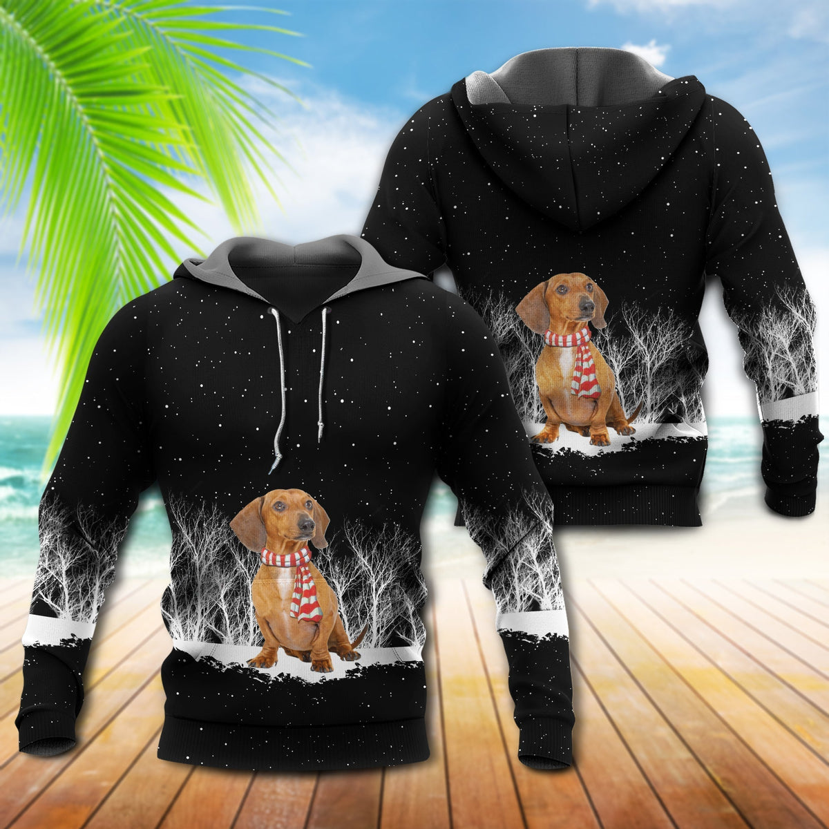 Dachshund Love Snow Hoodie For Weekend Adventures Casual Style And Relaxed Comfort