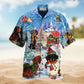 Dog Dachshund Through The Snow Hawaiian Shirt For Summer Vacation Beach Travel And Relaxed Casual Wear
