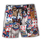 Dog Independence Day Dogs Beach Shorts Print Detail For Relaxed Warm Weather Outfits