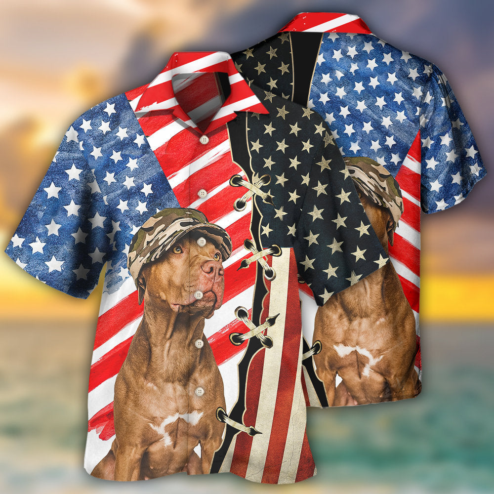 Dog Independence Day Hawaiian Shirt Pattern Detail For Summer Holidays And Outdoor Fun