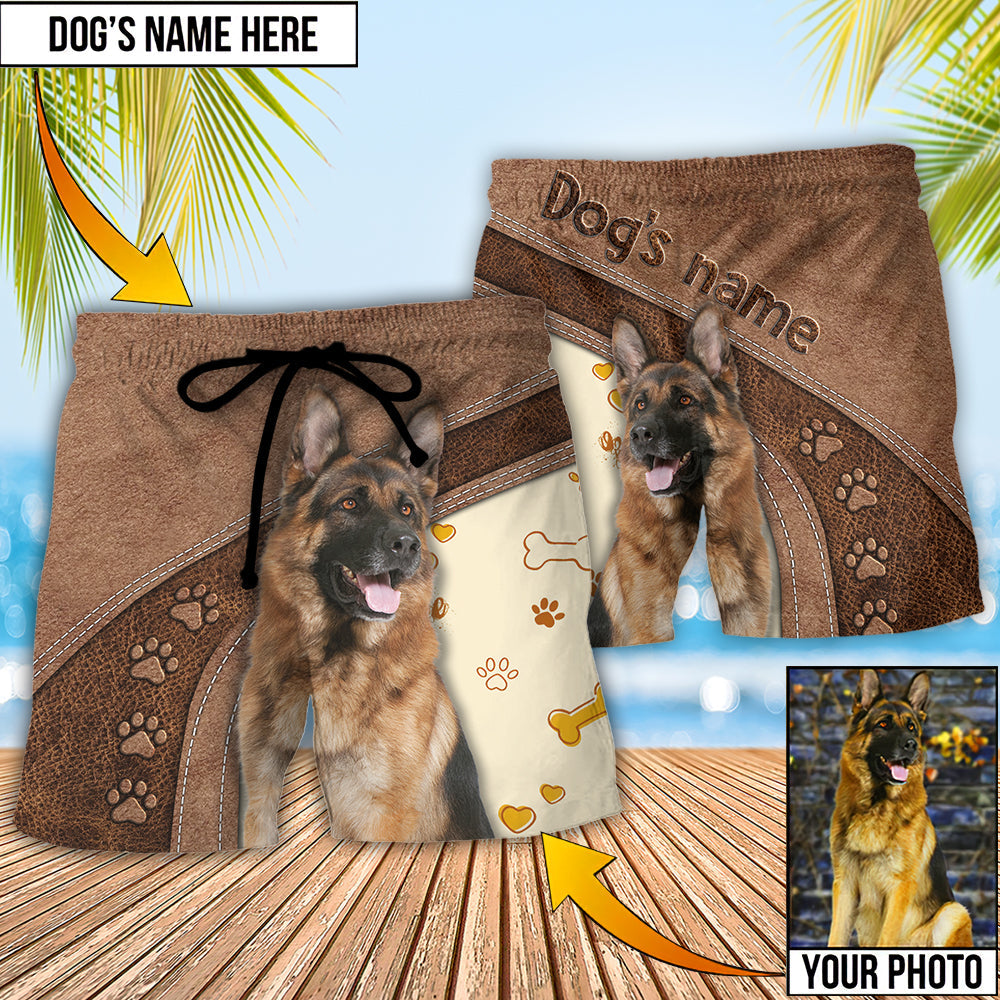 Dog Best Friend Personalized Photo Beach Shorts Artwork View For Seaside Trips And Casual Style