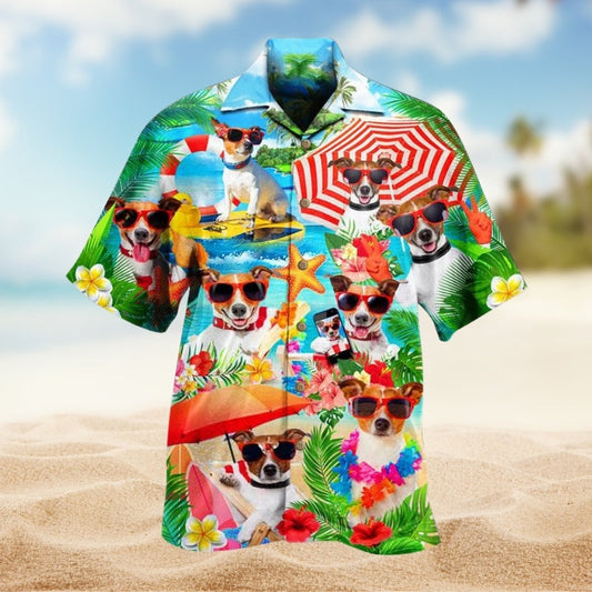 Halloween Dog Hawaiian Shirt Summer Design Detail For Tropical Vacations