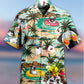 Dog Bulldog Beach Island Hawaiian Shirt Artwork Detail For Resort Trips And Outdoor Activities